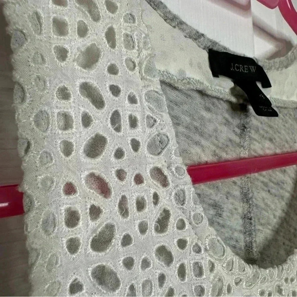 J. Crew Tank Top Lace Grey & White  Size Extra Small - Picture 4 of 16